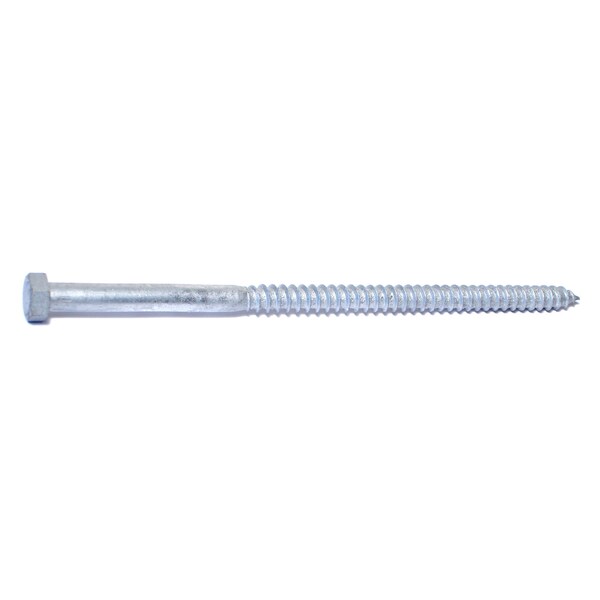 Midwest Fastener Lag Screw, 3/8 in, 8 in, Steel, Hot Dipped Galvanized Hex Hex Drive, 50 PK 05589 - main